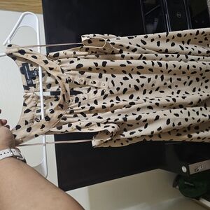 Beige and Black Polka Dot Blouse